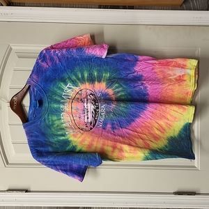 Spiral pink blue green tye dye maid of the mist Niagara falls size xl tee